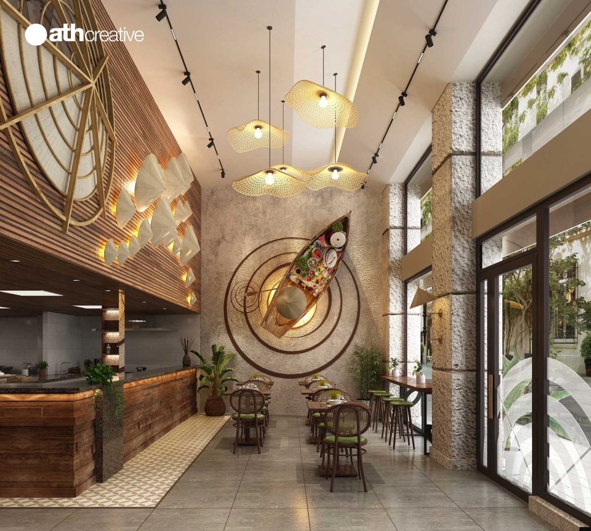 THIẾT KẾ NỘI THẤT NHÀ HÀNG OBOBUN