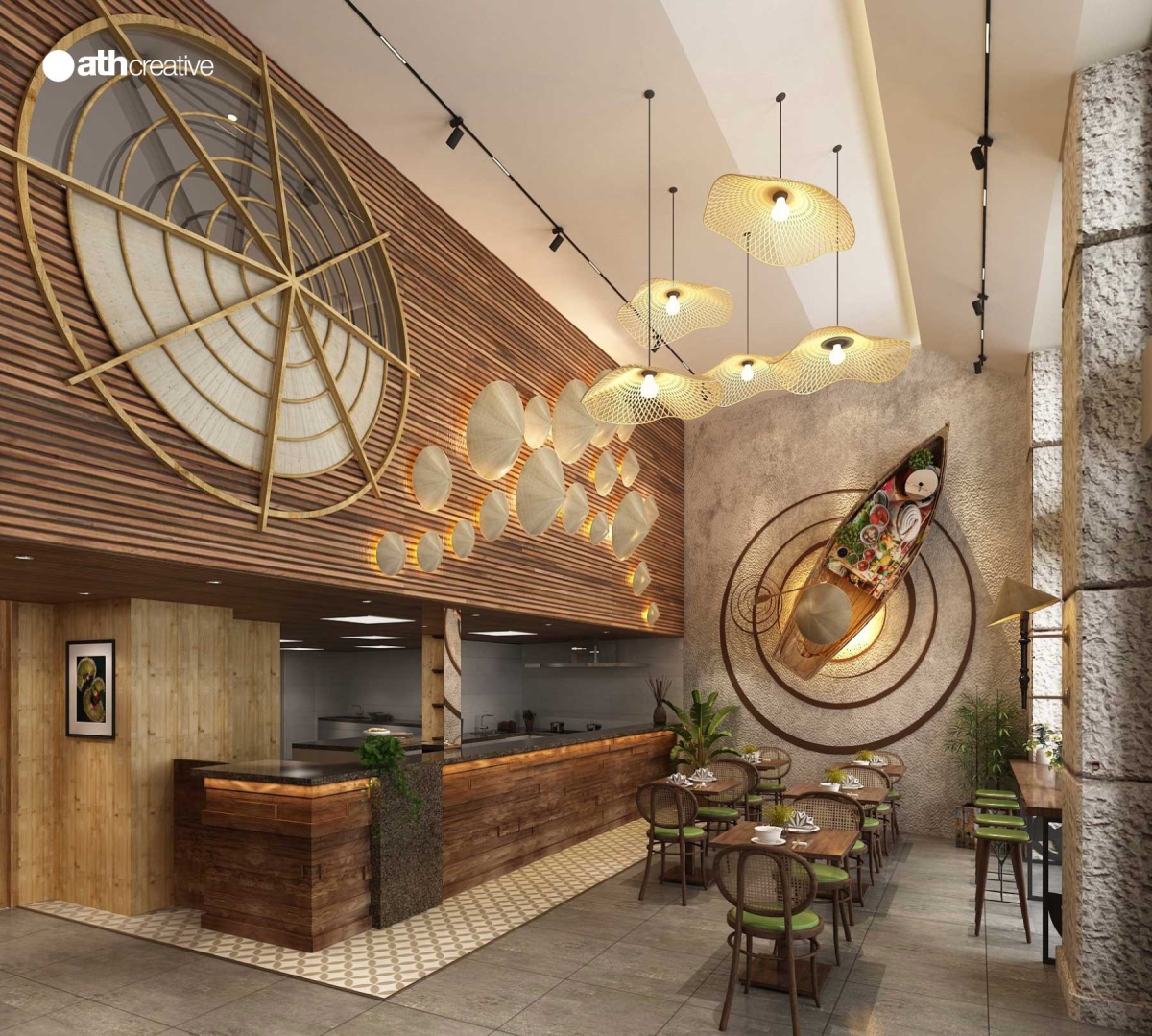 THIẾT KẾ NỘI THẤT NHÀ HÀNG OBOBUN