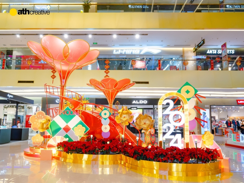 Những thách thức phía sau nghệ thuật decor Tết tại trung tâm thương mại