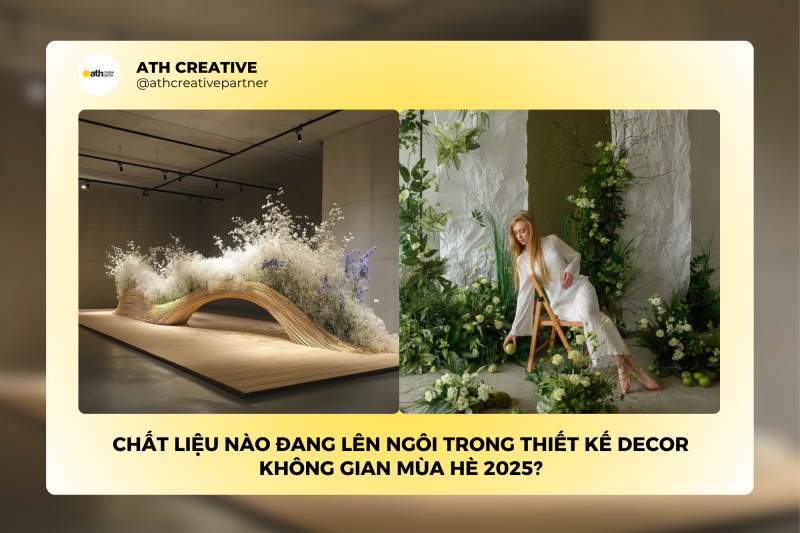 Chất liệu nào đang lên ngôi trong thiết kế decor không gian mùa hè 2025?
