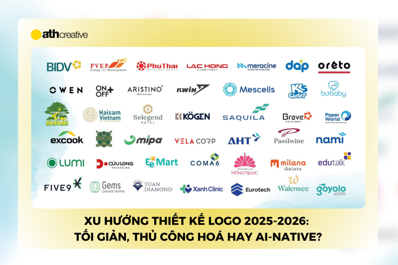 Xu hướng thiết kế logo 2025 – 2026: Tối giản, thủ công hoá hay AI-native?