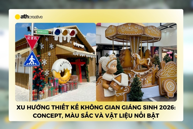 Xu hướng thiết kế không gian Giáng sinh 2026: Concept, màu sắc và vật liệu nổi bật