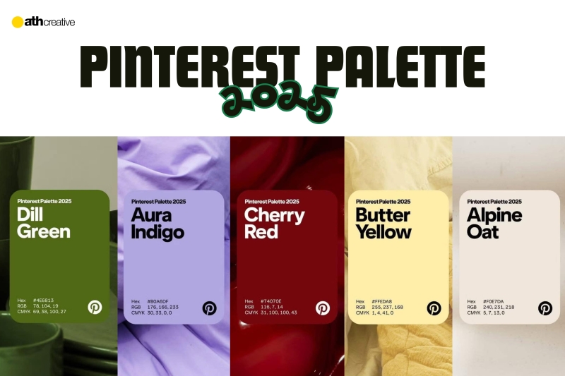 5 MÀU SẮC CHỦ ĐẠO NĂM 2025: BẢN TIN TỪ PINTEREST PALETTE